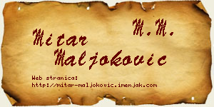 Mitar Maljoković vizit kartica